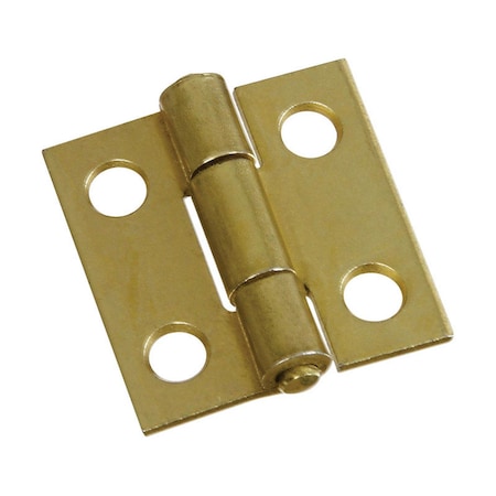 1 In. Steel Brass Non-Removable Pin Hinge, 2PK